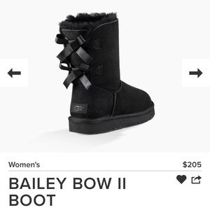 Ugg Black Bow Boots - Make An Offer!